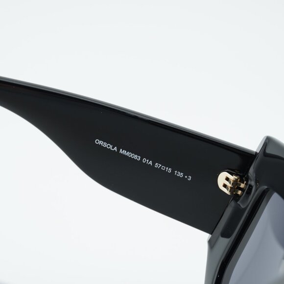 Max Mara ORSOLA MM0083 01A Sunglasses Shiny Black Shield Frame, Smoke Lenses main image 11
